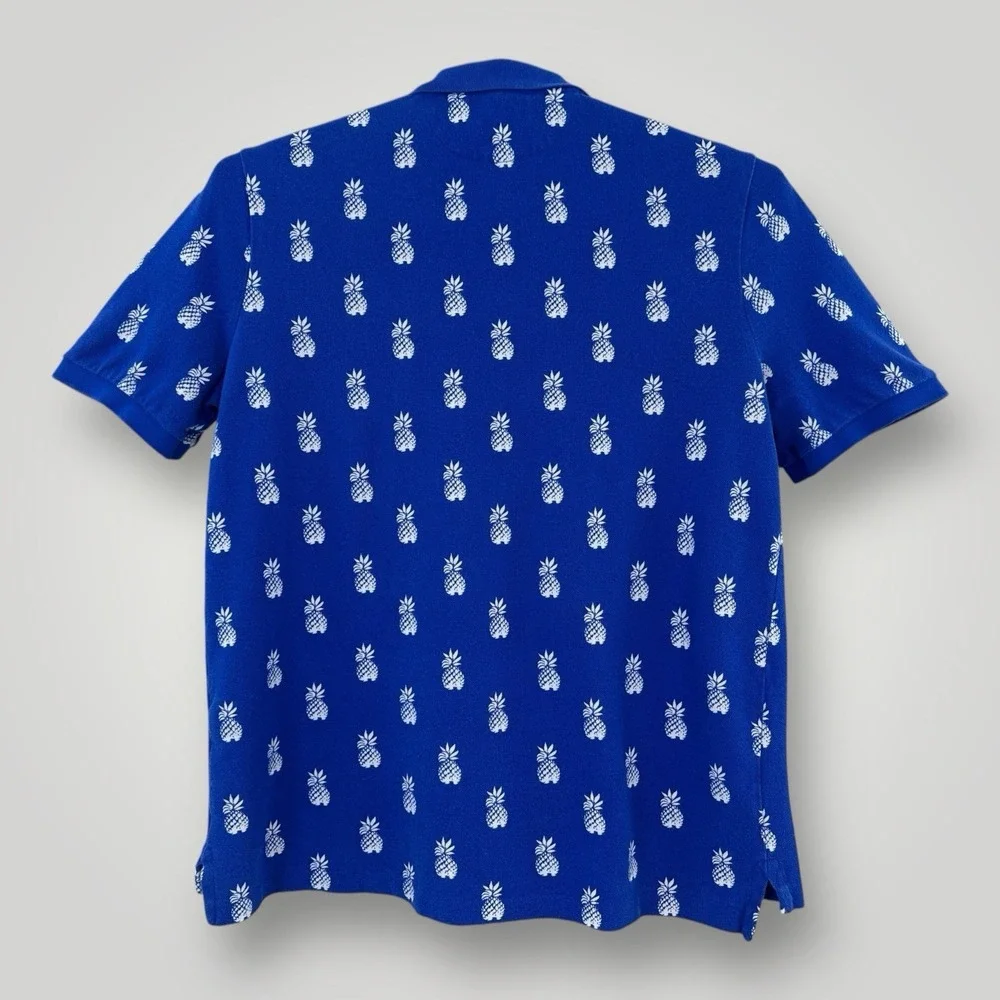 POLO RALPH LAUREN Polo Shirt Mens M‎ Classic Fit Allover Pineapple Black Pony
